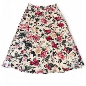 Floral Button up Midi Skirt
